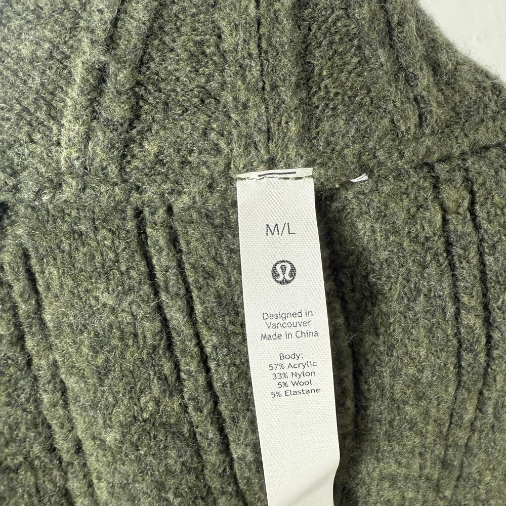 Lululemon Women's Sweater M/L Wool Blend Open Front Cardigan Twin Rib Vv16 - Picture 5 of 5